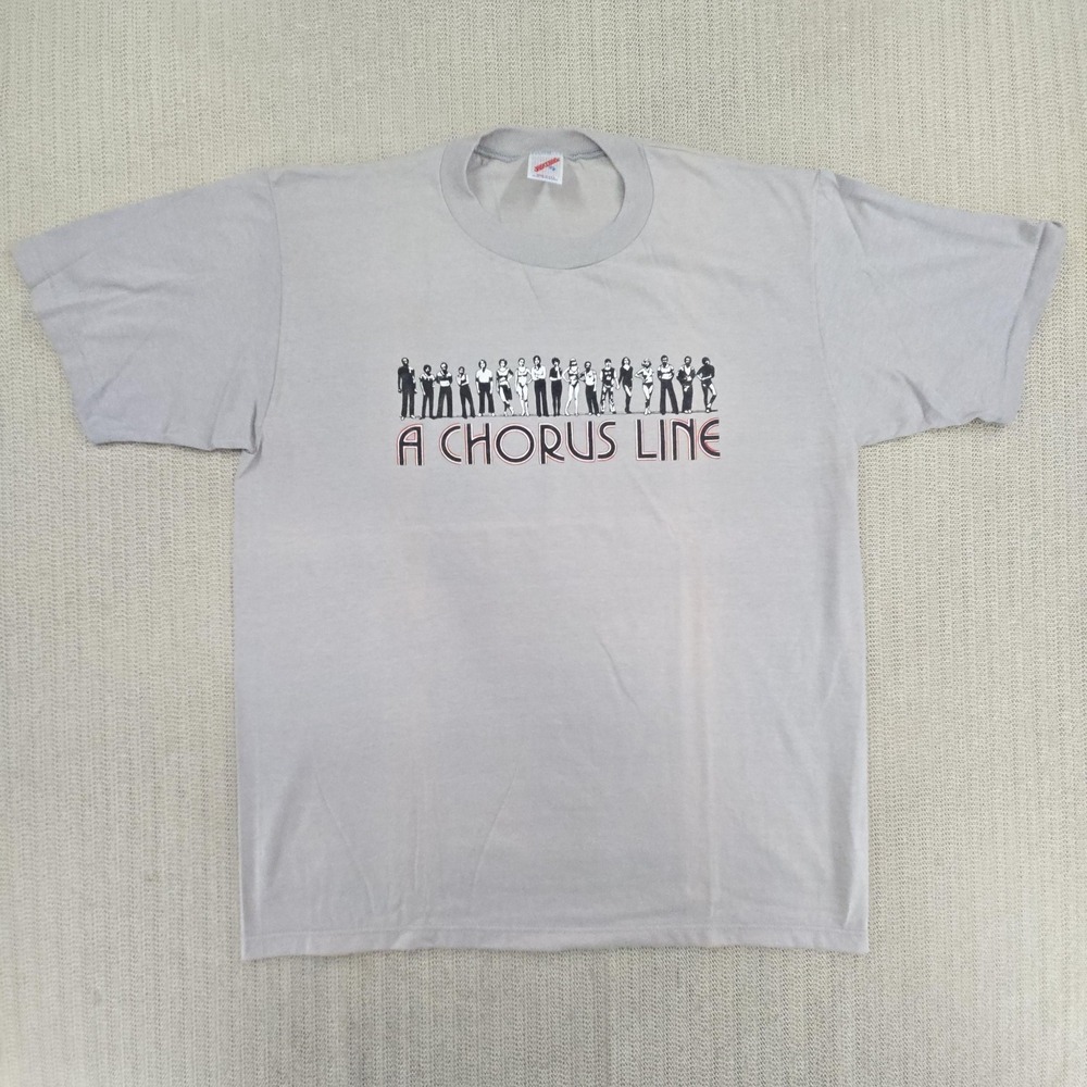 Vintage A Chorus Line Shirt Mens XL Gray Jerzees Made USA Broadway Musical Play